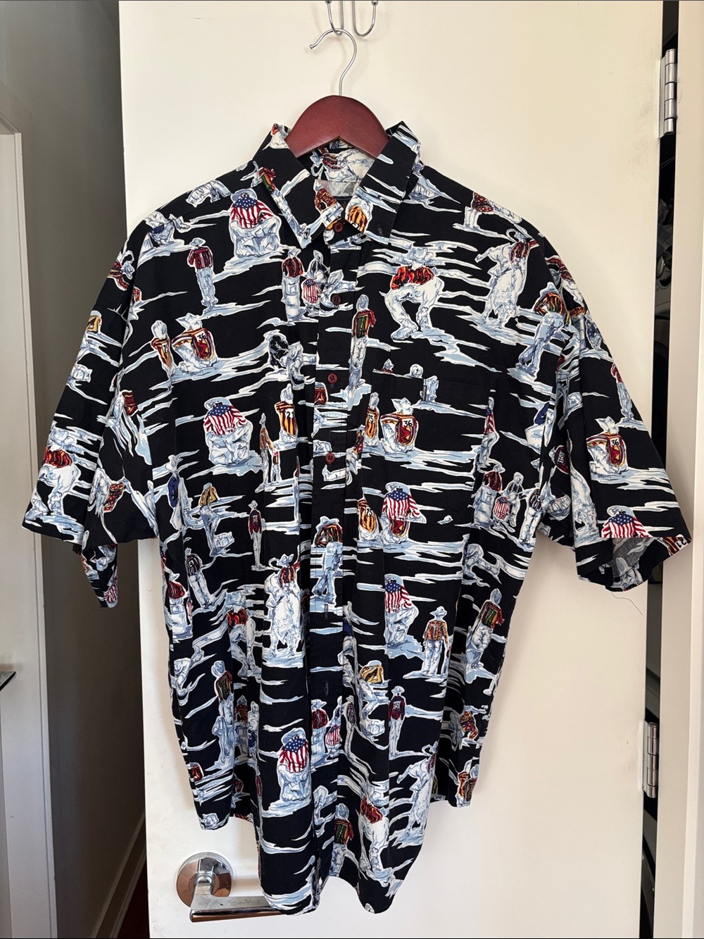Panhandle Slim Rodeo Cowboy All-Over Print Short Sleeve Shirt XL
